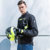 Chaqueta hevik negra para motociclista